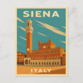 Retro Vintage Reisen Siena Landschaftlich Postkarte (Vorderseite)