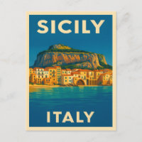 Retro Vintage Reisen Sizilien Italien Küste Landsc
