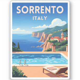 Retro Vintage Reisen Sorrento Italien Küste Landsc Aufkleber