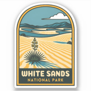 Retro Vintage Reisen Weißer Sand Nationalpark Aufkleber