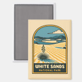 Retro Vintage Reisen Weißer Sand Nationalpark Magnet (Vorderseite/Rückseite)