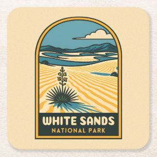Retro Vintage Reisen Weißer Sand Nationalpark Rechteckiger Pappuntersetzer