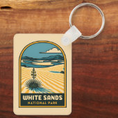 Retro Vintage Reisen Weißer Sand Nationalpark Schlüsselanhänger (Rückseite)