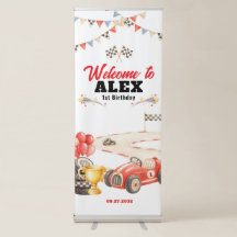Retro Vintage-Rennwagen Willkommen zum Geburtstag