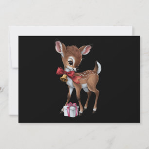 Retro Vintage Rentier Rosa Weihnachten Baby Reh