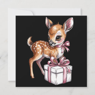 Retro Vintage Rentier Rosa Weihnachten Babyhirsch 