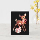 Retro Vintage Rentiere Karte (Gelbe Blume)