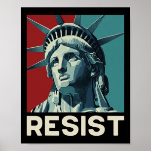 Retro Vintage Resist Freiheitsstatue Poster