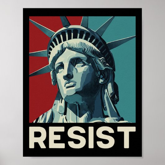 Retro Vintage Resist Freiheitsstatue Poster (Vorne)