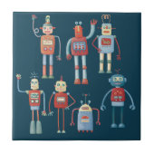 Retro Vintage Roboter Fliese (Vorderseite)