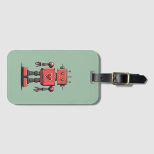 Retro-Vintage-Roboter Gepäckanhänger