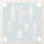 Retro Vintage Roboter Glasuntersetzer (Rückseite)