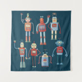 Retro Vintage Roboter Wandteppich (Vorderseite)