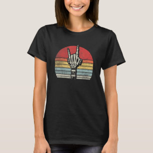 Retro Vintage Rock & Roll Konzert Skelett Gitarre T-Shirt