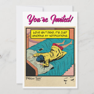 Retro Vintage Romance Comic: Bettgeflüster Einladung