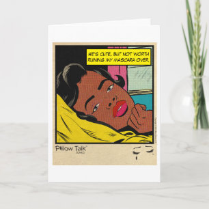 Retro-Vintage-Romanze-Comic: Pillow Talk Karte