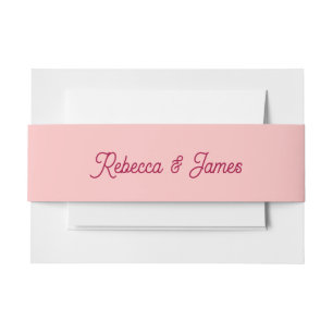 Retro Vintage Rosa Fuchsien-Typografie-Hochzeit Einladungsbanderole