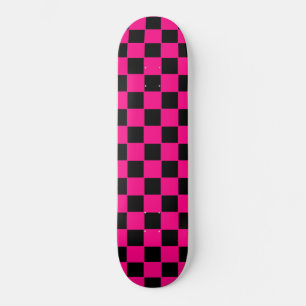 Retro Vintage Rosa und Schwarz Karo Skateboard