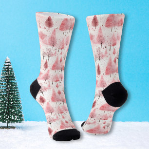 Retro Vintage Rosa Weihnachtsbaum Weihnachten Socken