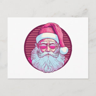 Retro Vintage Rosa Weihnachtsmann  Feiertagspostkarte