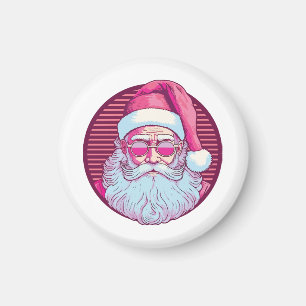 Retro Vintage Rosa Weihnachtsmann  Magnet