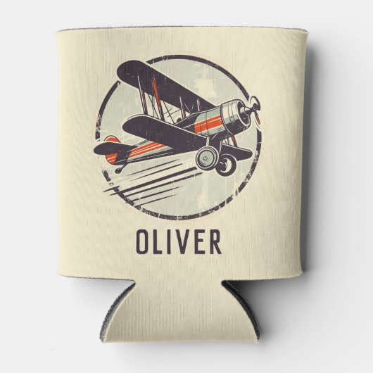 Retro-Vintage Rot- und Grünebene Dosenkühler (Vorderseite)