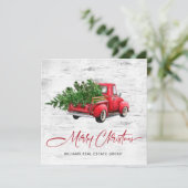 Retro Vintage rote Farm LKW Weihnachten (Stehend Vorderseite)