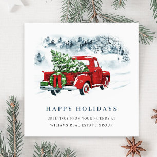 Retro Vintage rote Farm LKW Weihnachten