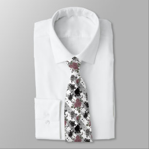 Retro Vintage rote Rosen nahtlose Musterpolka Punk Krawatte