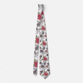 Retro Vintage rote Rosen nahtlose Musterpolka Punk Krawatte (Rückseite)