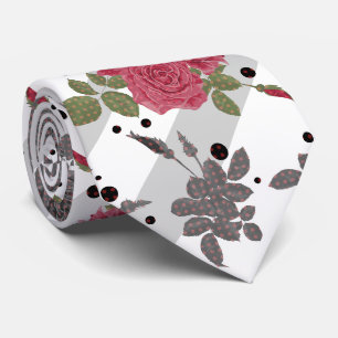 Retro-vintage rote Rosen nahtloses Muster Tüpfelch Krawatte