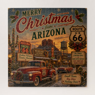 Retro Vintage Route 66 Weihnachten Arizona Puzzle