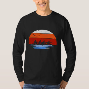 Retro Vintage Rudermannschaft Wassersport Ruderer T-Shirt