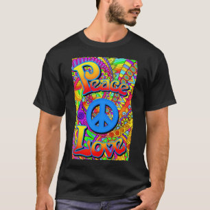 Retro Vintage Ruhe und Liebe Stil Poster T-Shirt