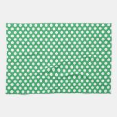 Retro Vintage rustikale weiße Polka Dots grün Geschirrtuch (Horizontal)