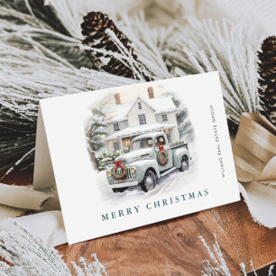 Retro Vintage Salbei Farm Truck Weihnachten Untern