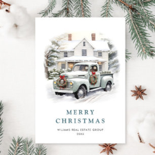 Retro Vintage Salbei Farm Truck Weihnachten Untern
