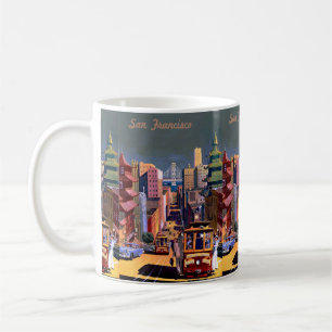 Retro Vintage San Francisco, Kalifornien: Reise Kaffeetasse
