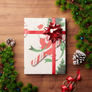 Retro, Vintage Santa Claus Candy Canes Geschenkpapier