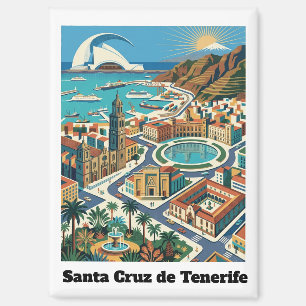 Retro Vintage Santa Cruz de Tenerife Stadt Magnet