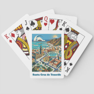 Retro Vintage Santa Cruz de Tenerife Stadt Spielkarten