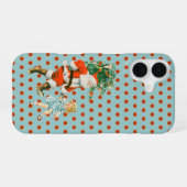 Retro Vintage Santa & Girl Christmas  iPhone 16 Hülle (Rückseite (Horizontal))