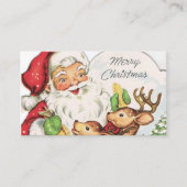 Retro Vintage Santa Rentiere zusätzliche Informati Visitenkarte (Vorderseite)