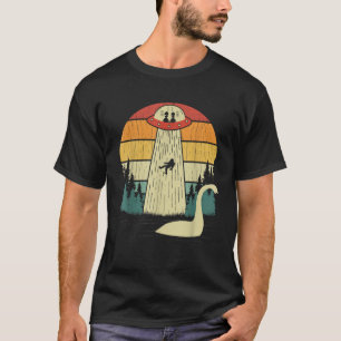 Retro Vintage Sasquatch UFO Lustig Bigfoot Loch Ne T-Shirt