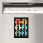 Retro Vintage Schachpartien Sonnenuntergang Poster Magnet (In Situ (Geschirrspüler))