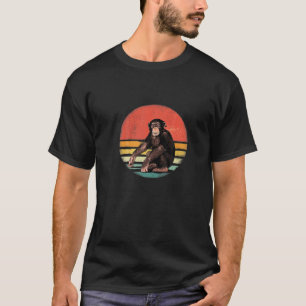 Retro Vintage Schimpanse Affe Wildtier Waldtier T-Shirt