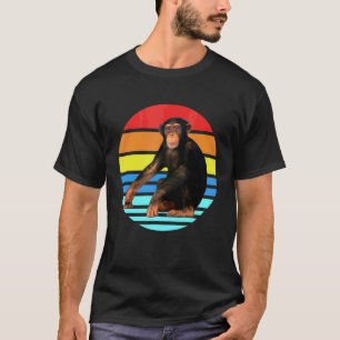 Retro Vintage Schimpanse Affe Wildtier Waldtier T-Shirt