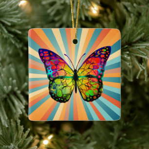 RETRO VINTAGE SCHMETTERLING ABSTRAKT KERAMIKORNAMENT