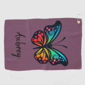 Retro-Vintage Schmetterlinge Golfhandtuch (Horizontal)