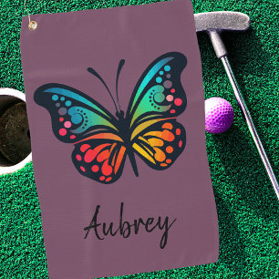 Retro-Vintage Schmetterlinge Golfhandtuch